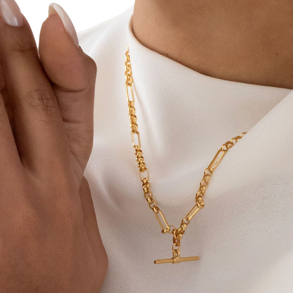 Albert T - Bar Figaro Necklace | 9ct Gold