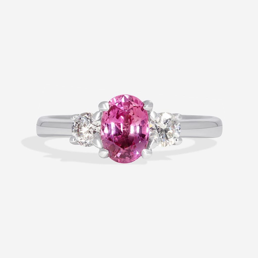 Almaz platinum pink sapphire 1ct Diamond ring