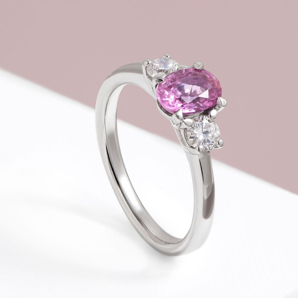ALMAZ 1.00CT| Pink Sapphire & Diamond Ring - Rings