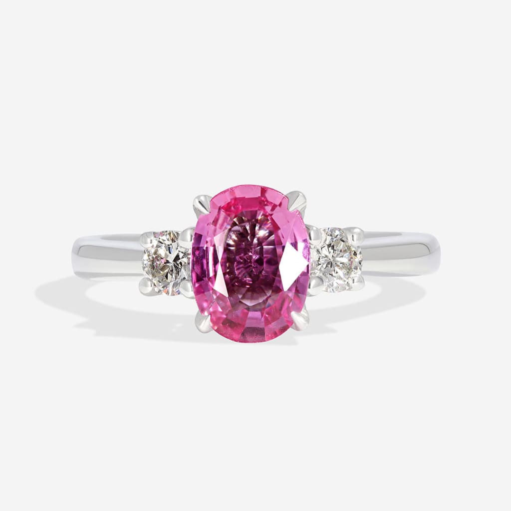 ALMAZ 1.50CT|  Pink Sapphire & Diamond Ring