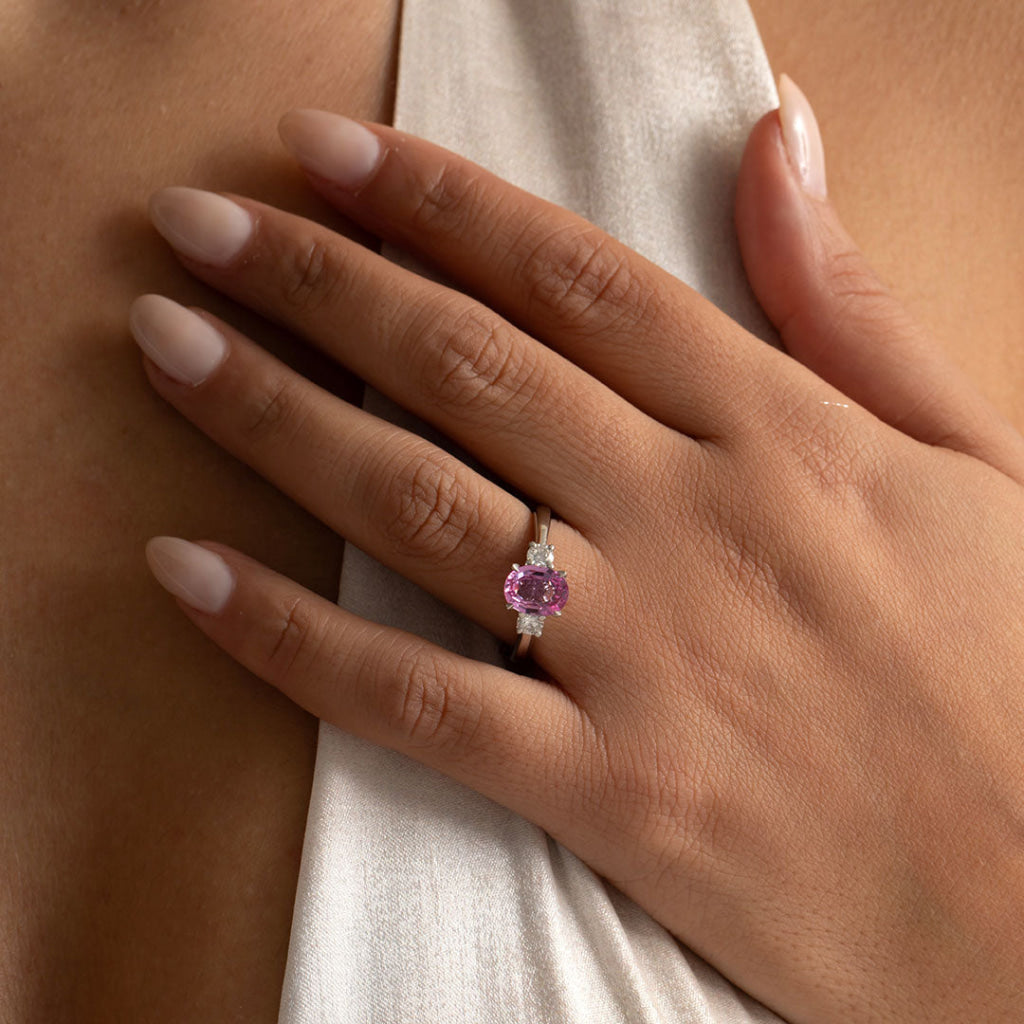 ALMAZ 1.50CT| Pink Sapphire & Diamond Ring - Rings