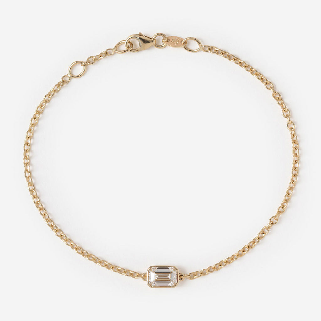 ALUNA Emerald Cut | Lab Grown Diamond Bracelet in 10ct Gold