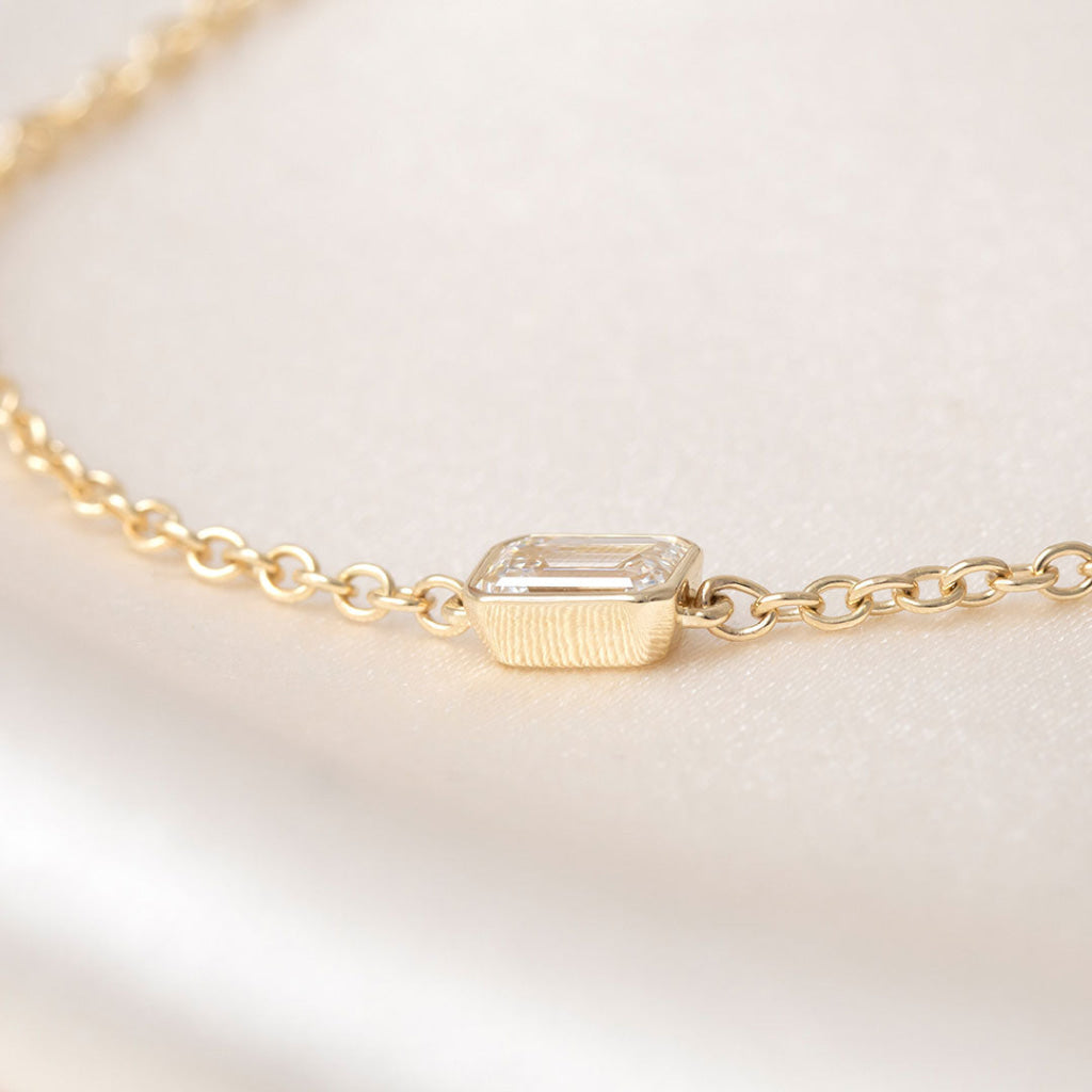 ALUNA Emerald Cut | Lab Grown Diamond Bracelet in 10ct Gold