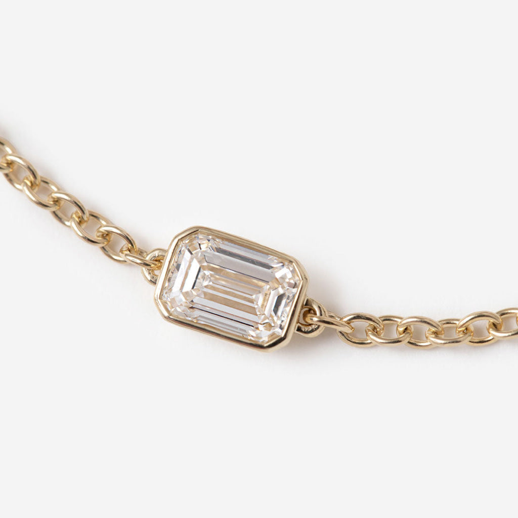 ALUNA Emerald Cut | Lab Grown Diamond Bracelet in 10ct Gold