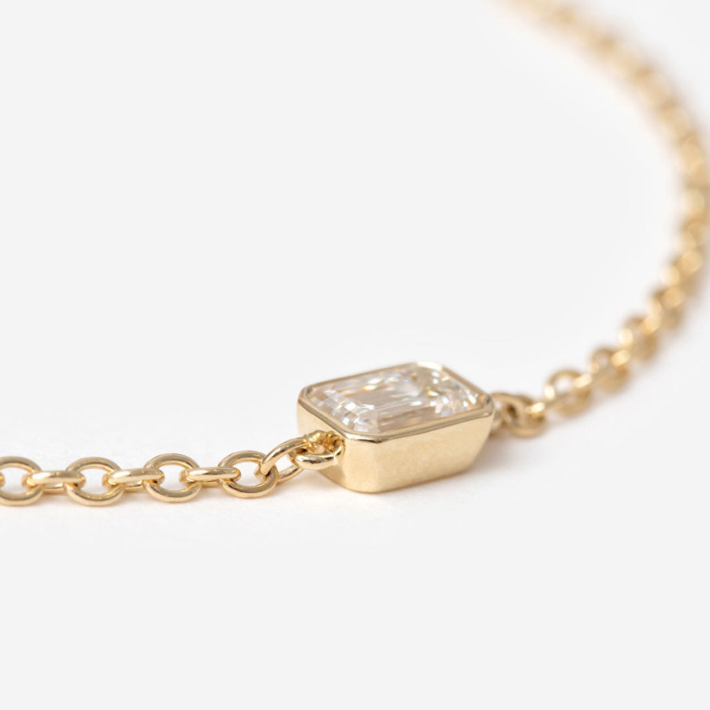 ALUNA Emerald Cut | Lab Grown Diamond Bracelet in 10ct Gold