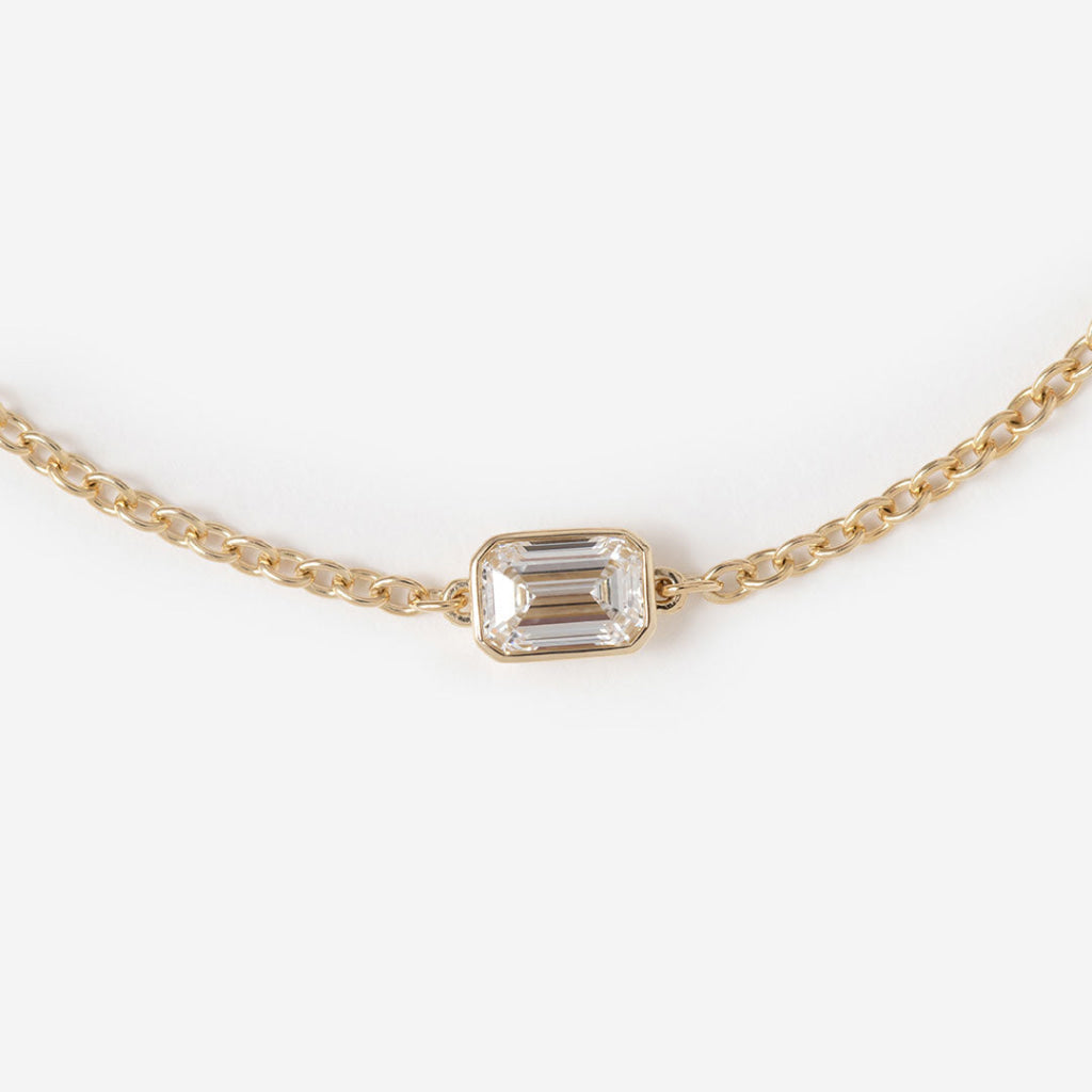 ALUNA Emerald Cut | Lab Grown Diamond Bracelet in 10ct Gold