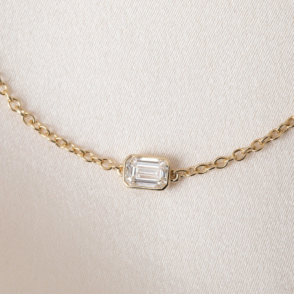 ALUNA Emerald Cut | Lab Grown Diamond Bracelet in 10ct Gold