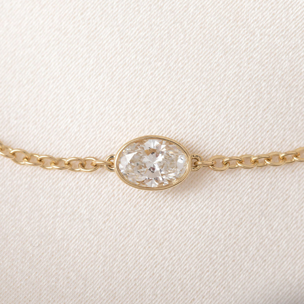 ALUNA Oval | Lab Grown Diamond Bracelet in 10ct Gold
