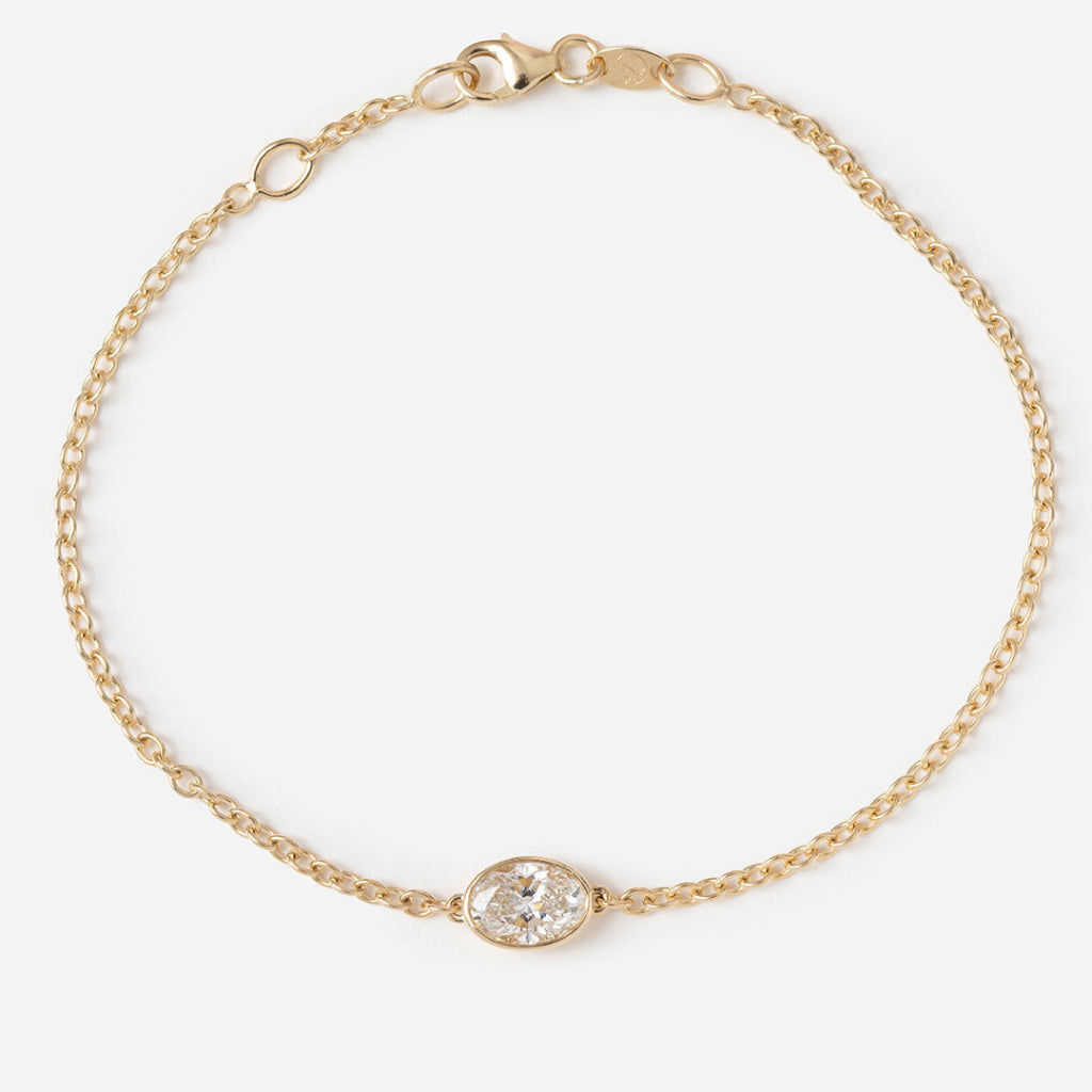 ALUNA Oval | Lab Grown Diamond Bracelet in 10ct Gold
