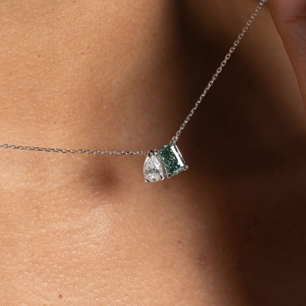 AMARA | Toi Et Moi Lab Grown Diamond Necklace in 18ct White