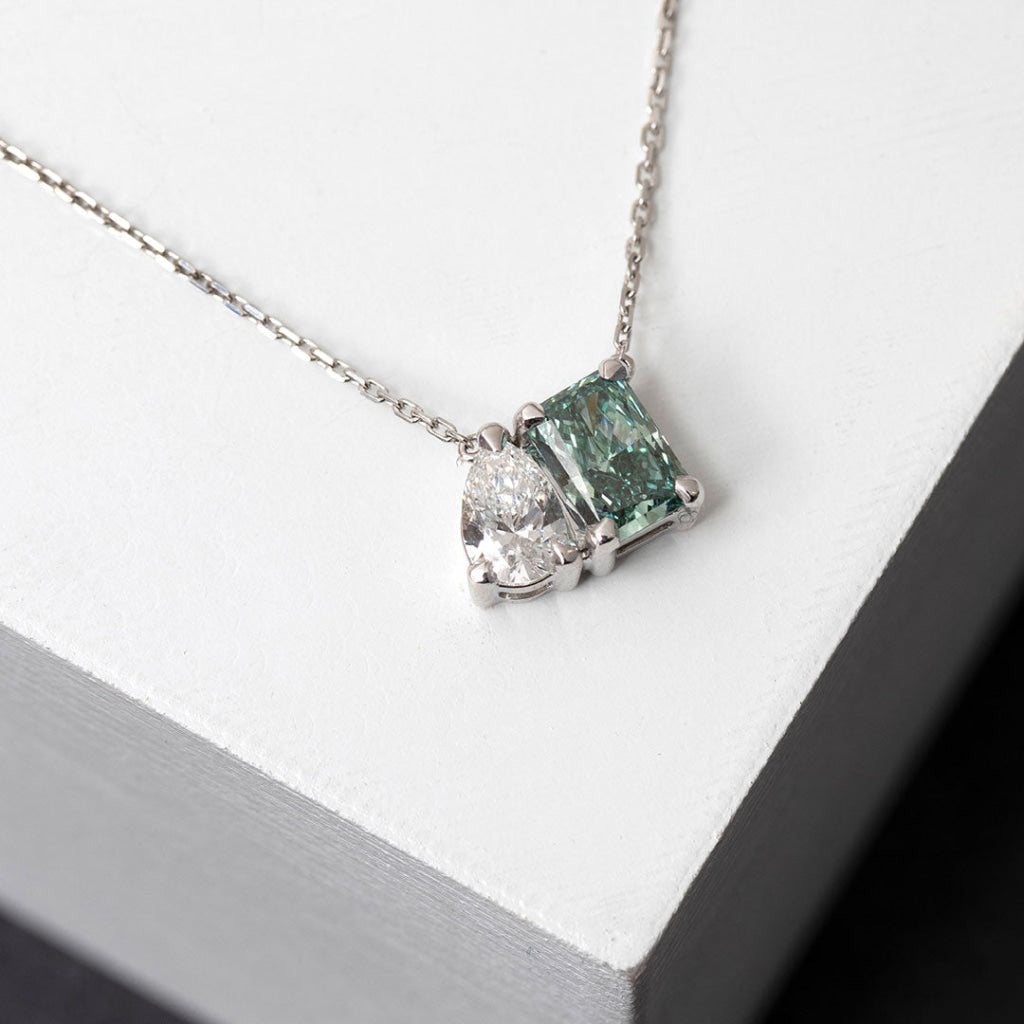AMARA | Toi Et Moi Lab Grown Diamond Necklace in 18ct White