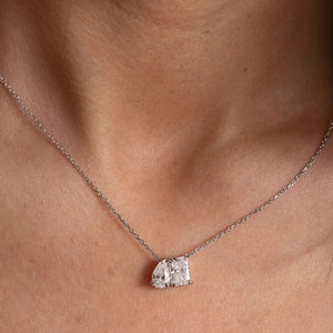 AMARI | Lab Grown Diamond Toi Et Moi Necklace in 18ct White Gold
