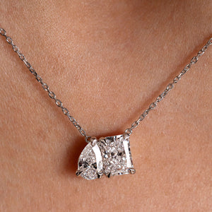 AMARI | Lab Grown Diamond Toi Et Moi Necklace in 18ct White Gold