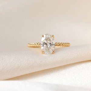 AMINA 1.50ct | Oval Solitaire Lab Grown Diamond Engagement Ring in 18ct Gold