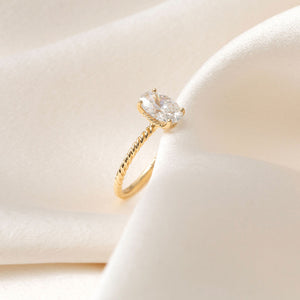 AMINA 1.50ct | Oval Solitaire Lab Grown Diamond Engagement Ring in 18ct Gold