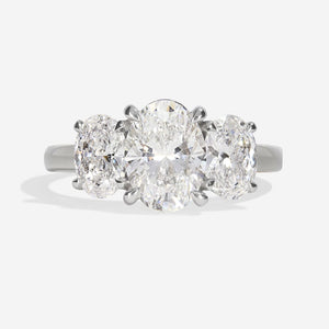 AMOUR 2.50ct | Oval 3-Stone Lab Grown Diamond Engagement Ring in Platinum