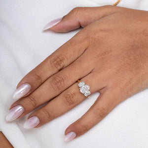 AMOUR 2.50ct | Oval 3-Stone Lab Grown Diamond Engagement Ring in 18ct Gold