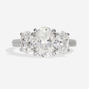 AMOUR 2.50ct | Oval 3-Stone Lab Grown Diamond Engagement Ring in Platinum