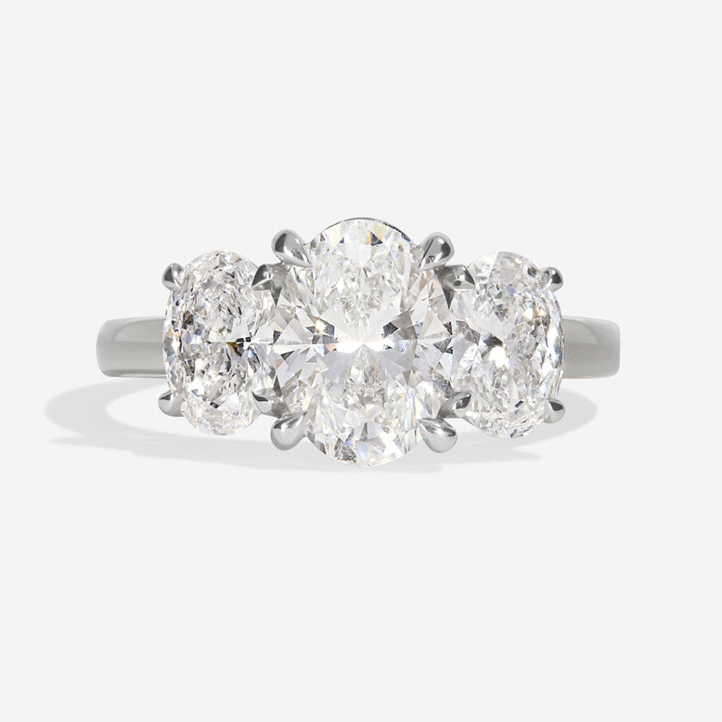 Amour three stone oval cut diamond ring