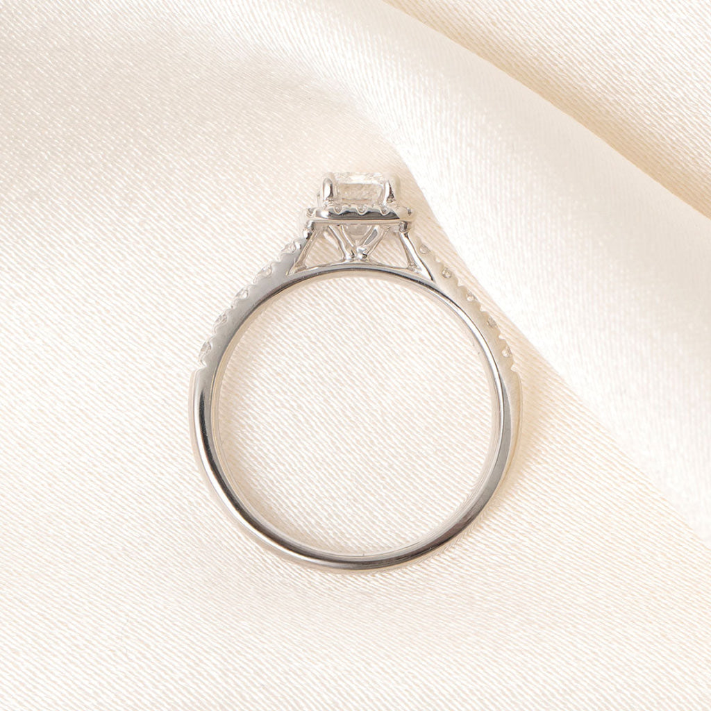 AOIFE | Emerald Cut Halo Lab Diamond Set in Platinum - Rings