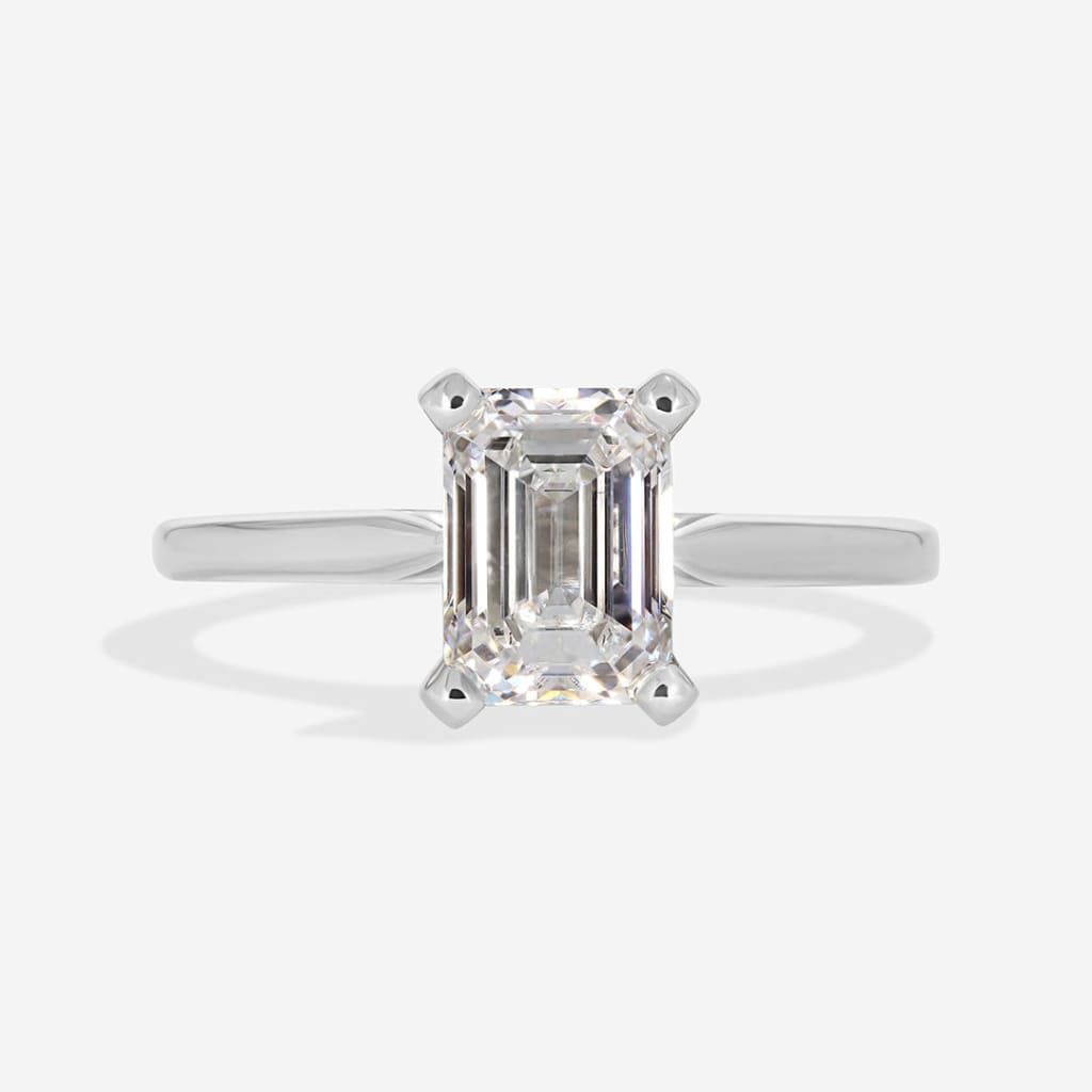 platinum emerald cut engagement ring