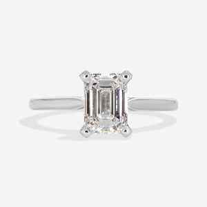APOLLO 1.50ct | Emerald Cut Solitaire Lab Grown Diamond Engagement Ring in Platinum