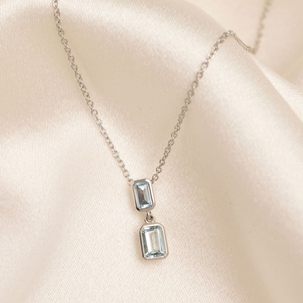 Aquamarine Drop Necklace | 9ct Gold