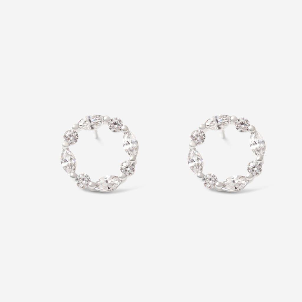 Arc of Light Earrings | 9ct White Gold