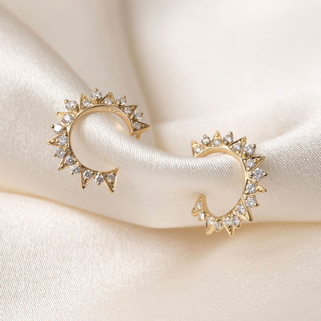 Arcé Dia Half Hoops.44ct | 9ct Gold - Earrings
