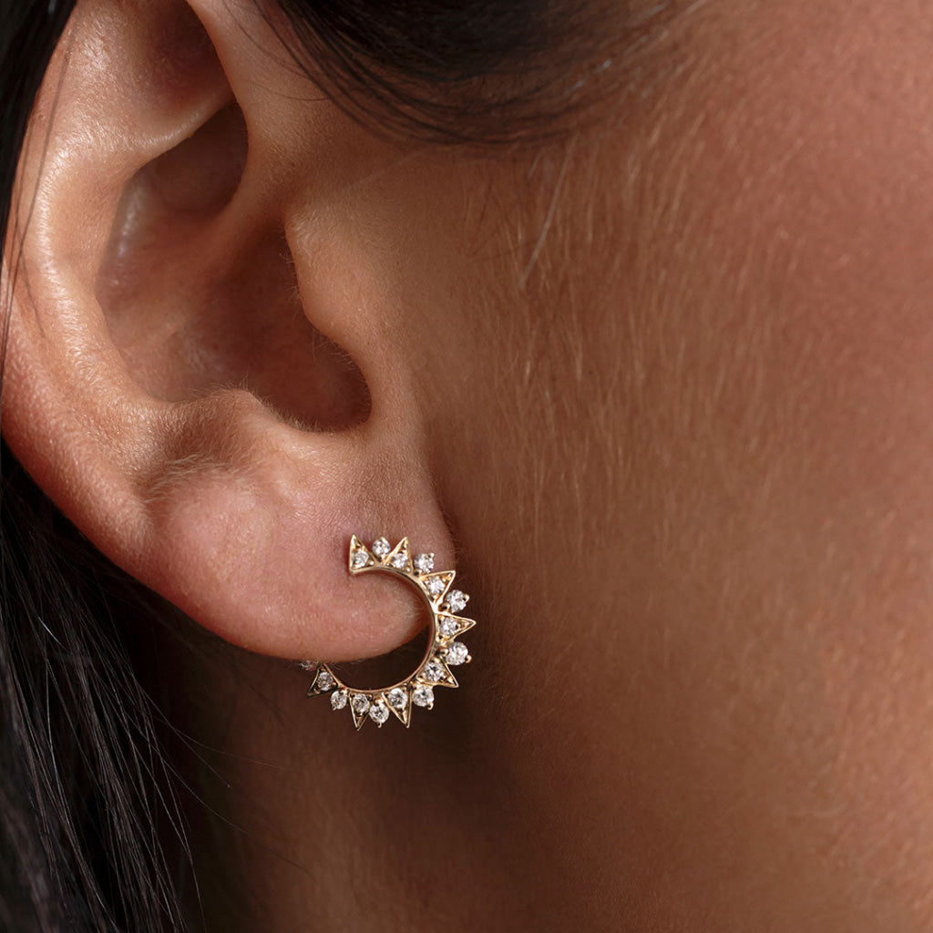 Arcé 0.44ct | 9ct Gold Natural Diamond Half Hoops - Earrings