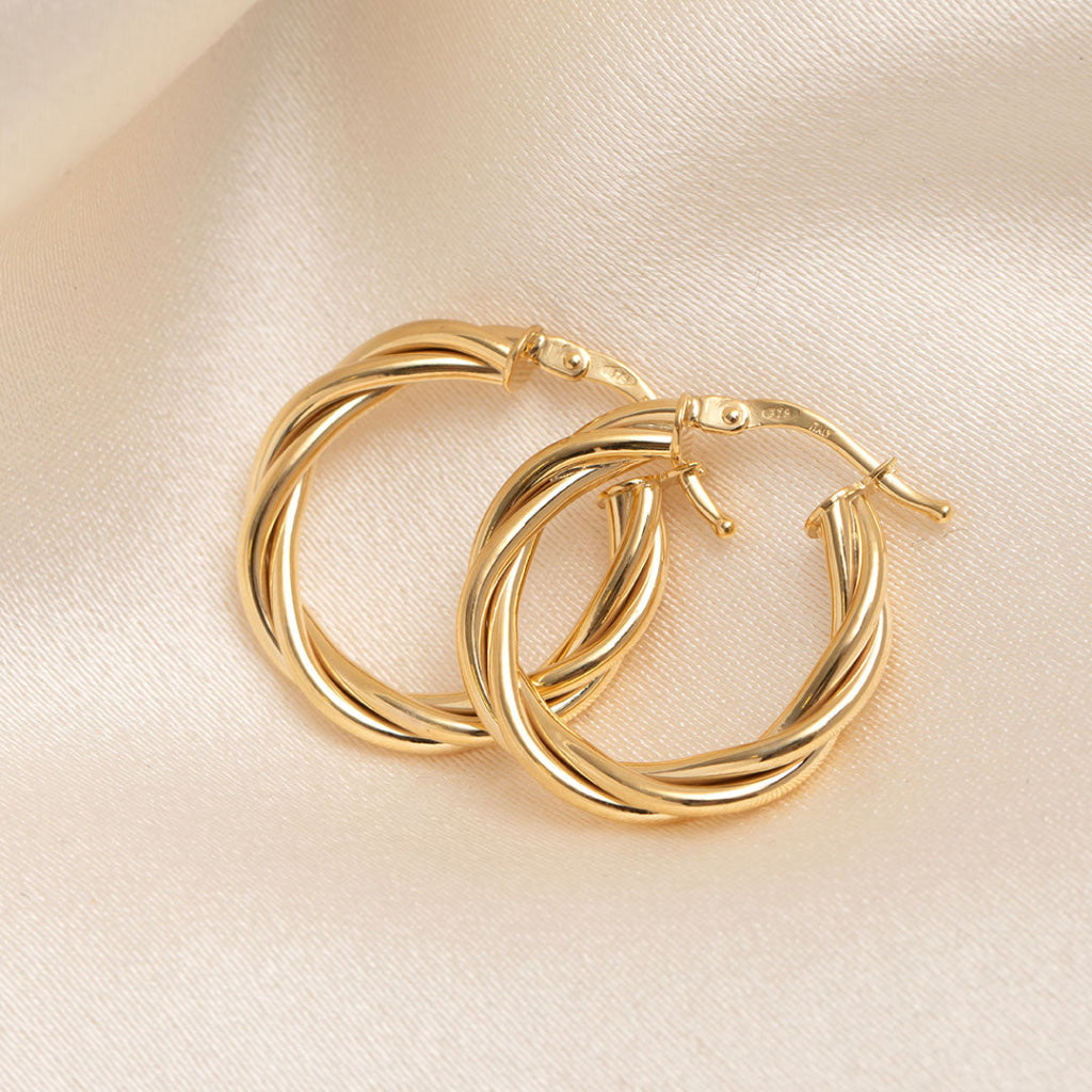 Ardagh Twist Hoop Earrings - 15mm | 9ct Gold - Earrings