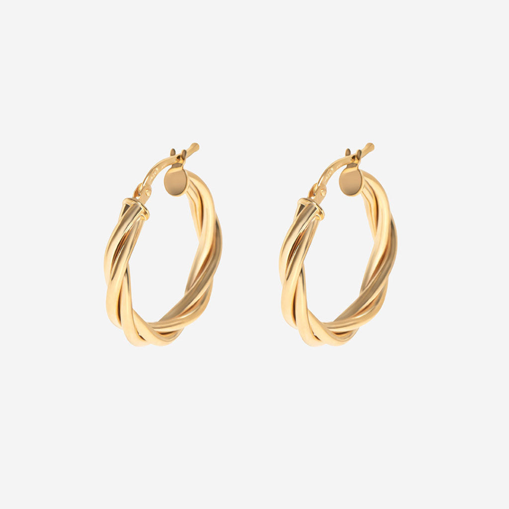 Ardagh Twist Hoop Earrings - 15mm | 9ct Gold - Earrings