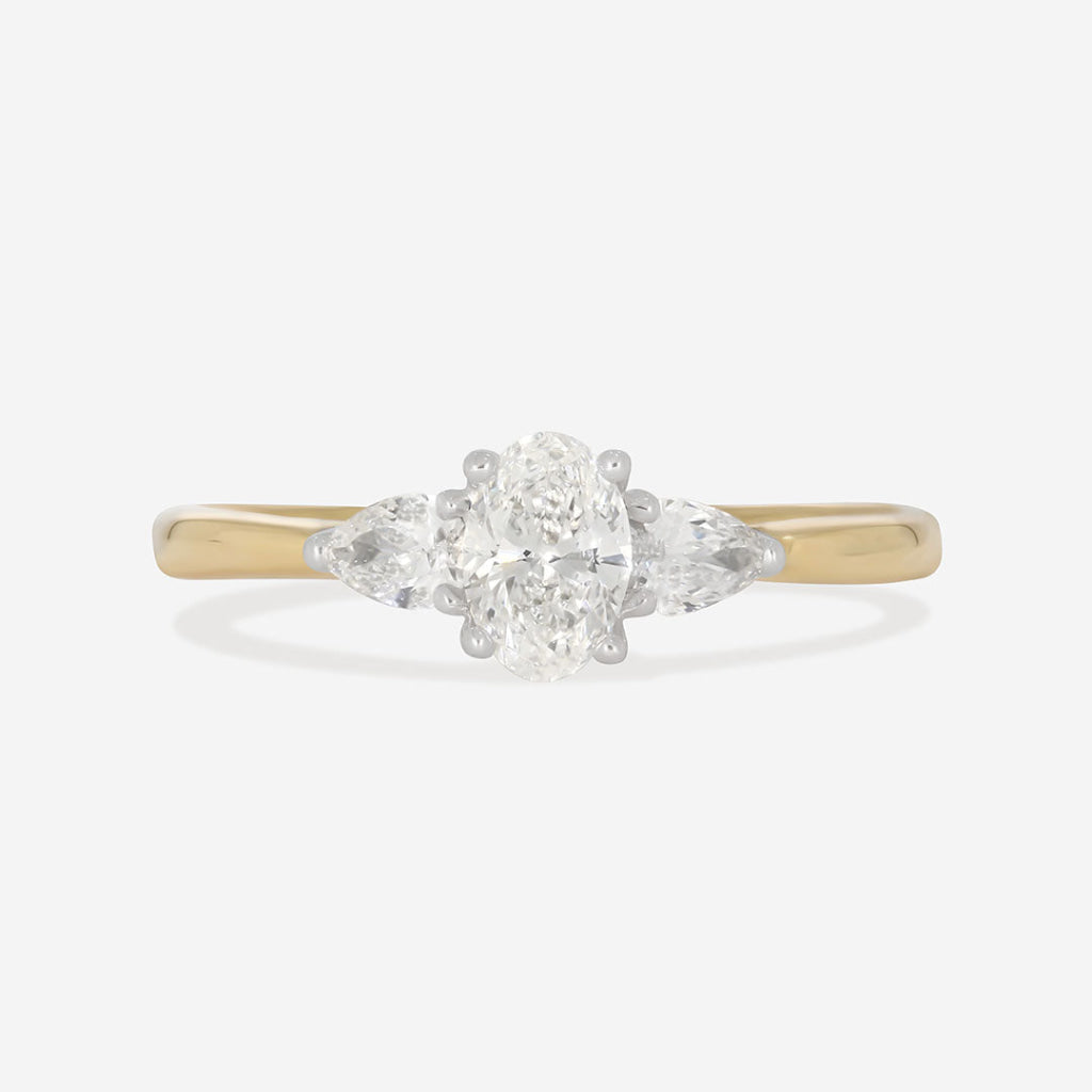 ARES | Oval 3-Stone Natural Diamond Engagement Ring in 18ct