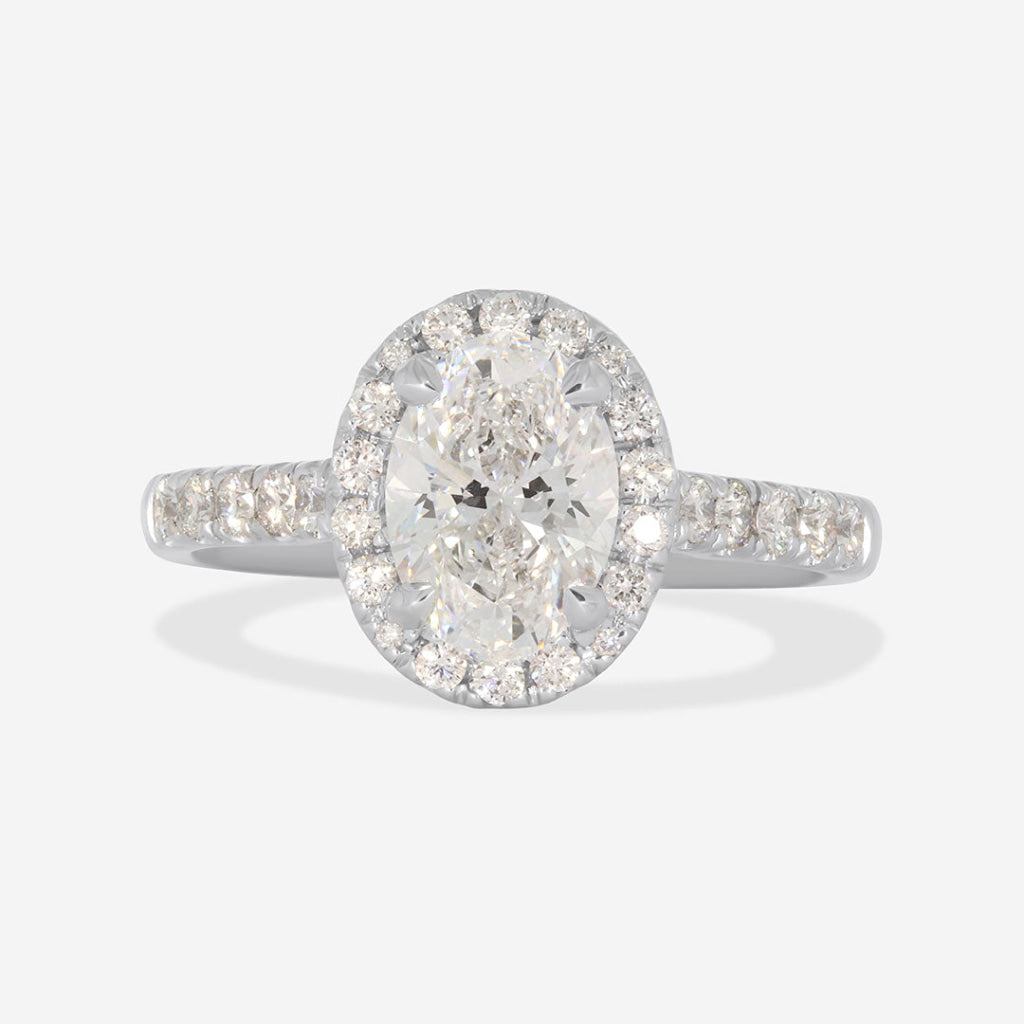 oval halo engagement ring