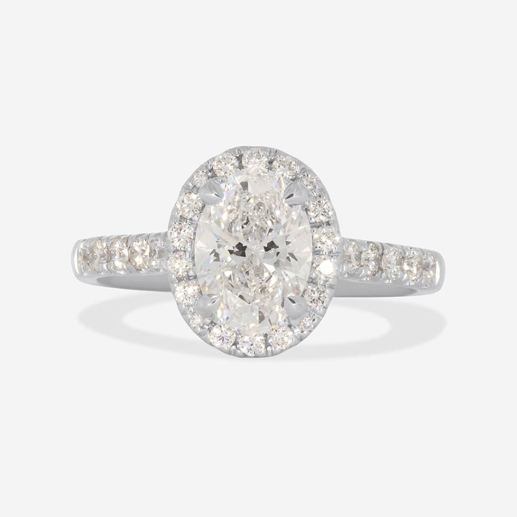 oval halo engagement ring