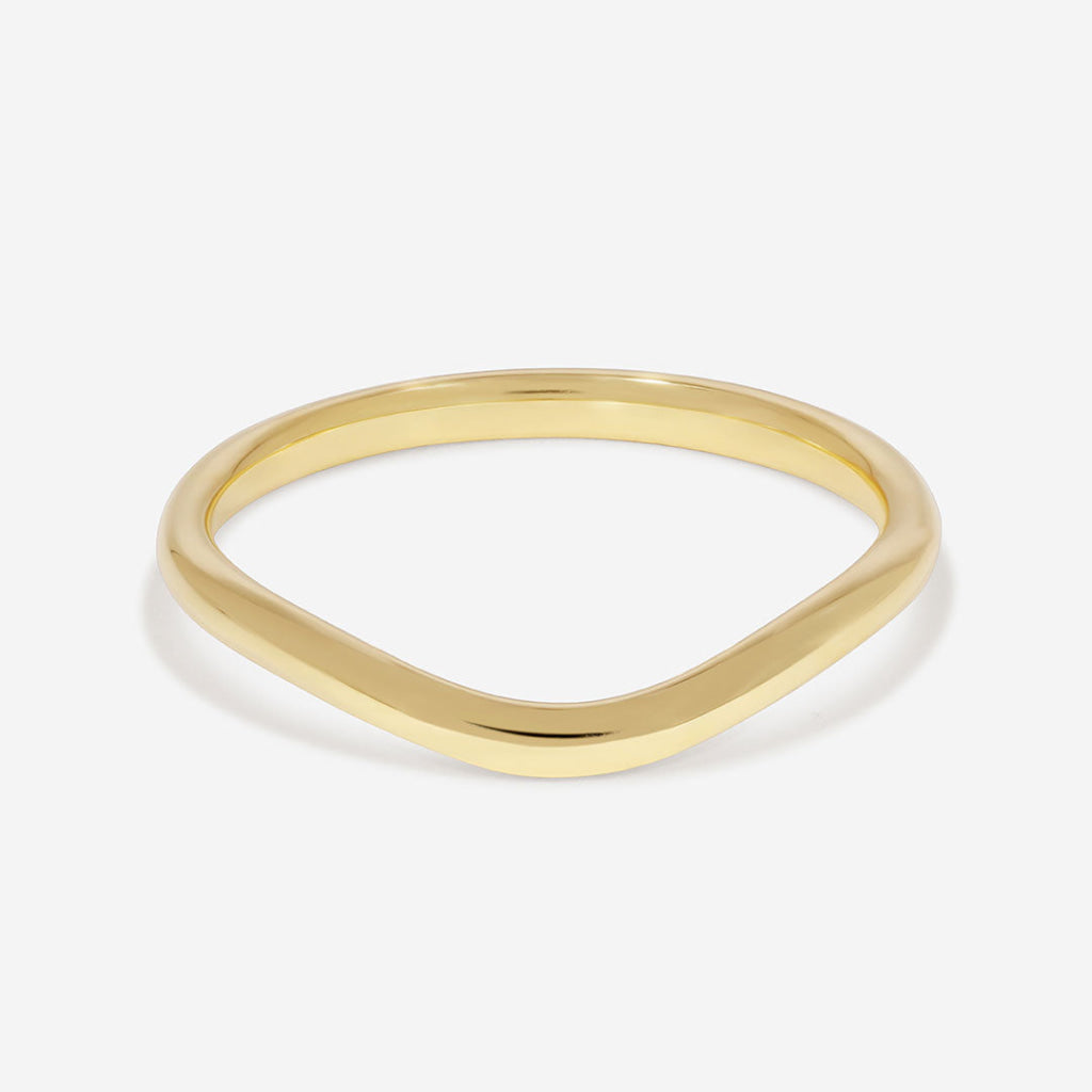 Arlo | 18ct Gold Shaped Wedding Ring - Rings