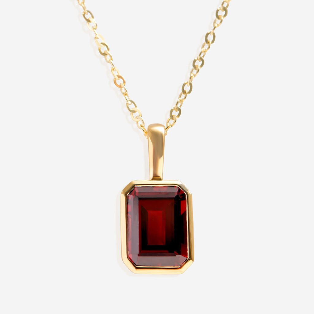 Art Deco Garnet Necklace | 9ct Gold - Earrings