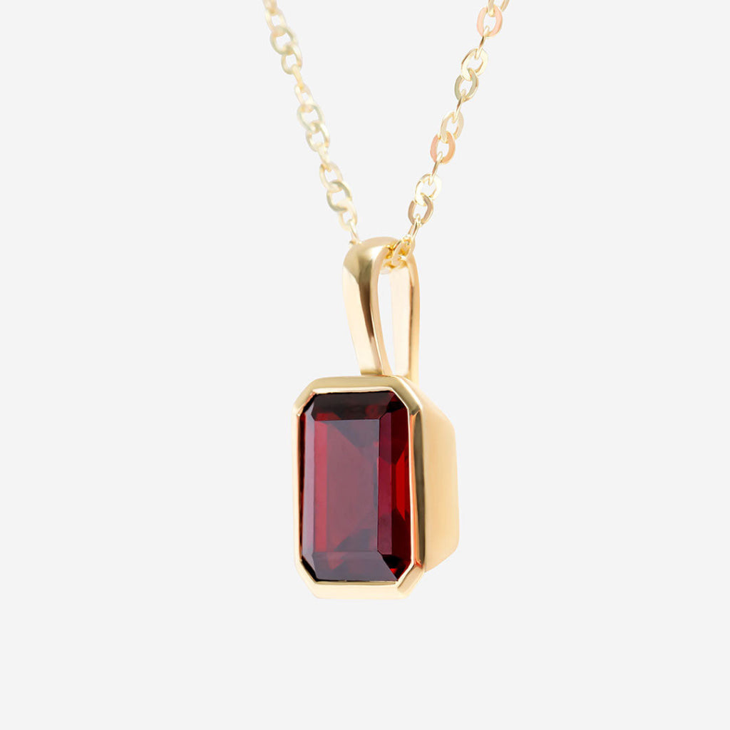 Art Deco Garnet Necklace | 9ct Gold - Earrings