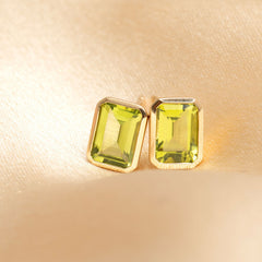 Art Deco Peridot Earrings | 9ct Gold - Earrings