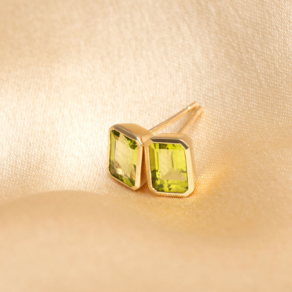 Art Deco Peridot Earrings | 9ct Gold - Earrings