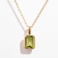 Peridot Necklace in 9ct gold