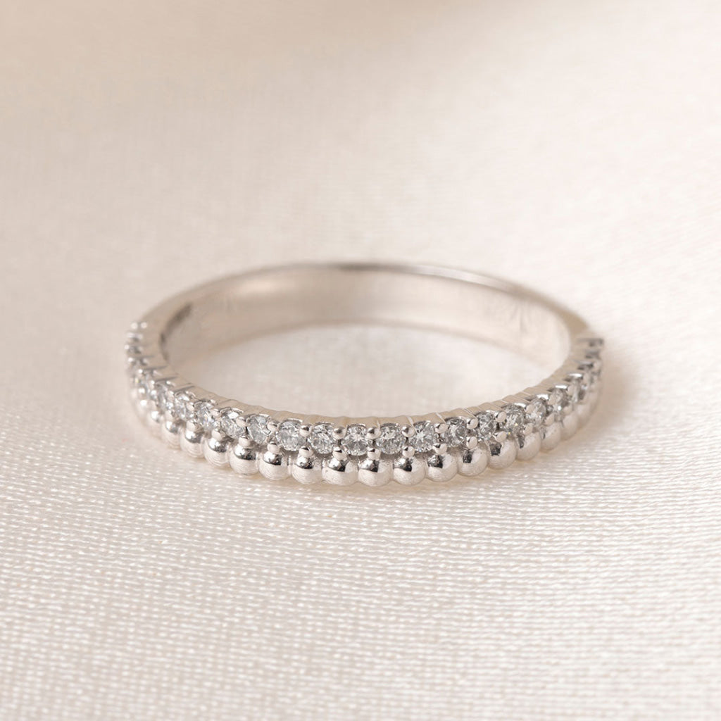 ARWEN | Diamond Wedding Ring 18ct White Gold M Rings