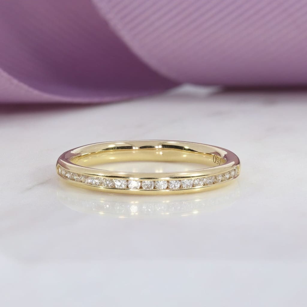 Channel set diamond wedding ring