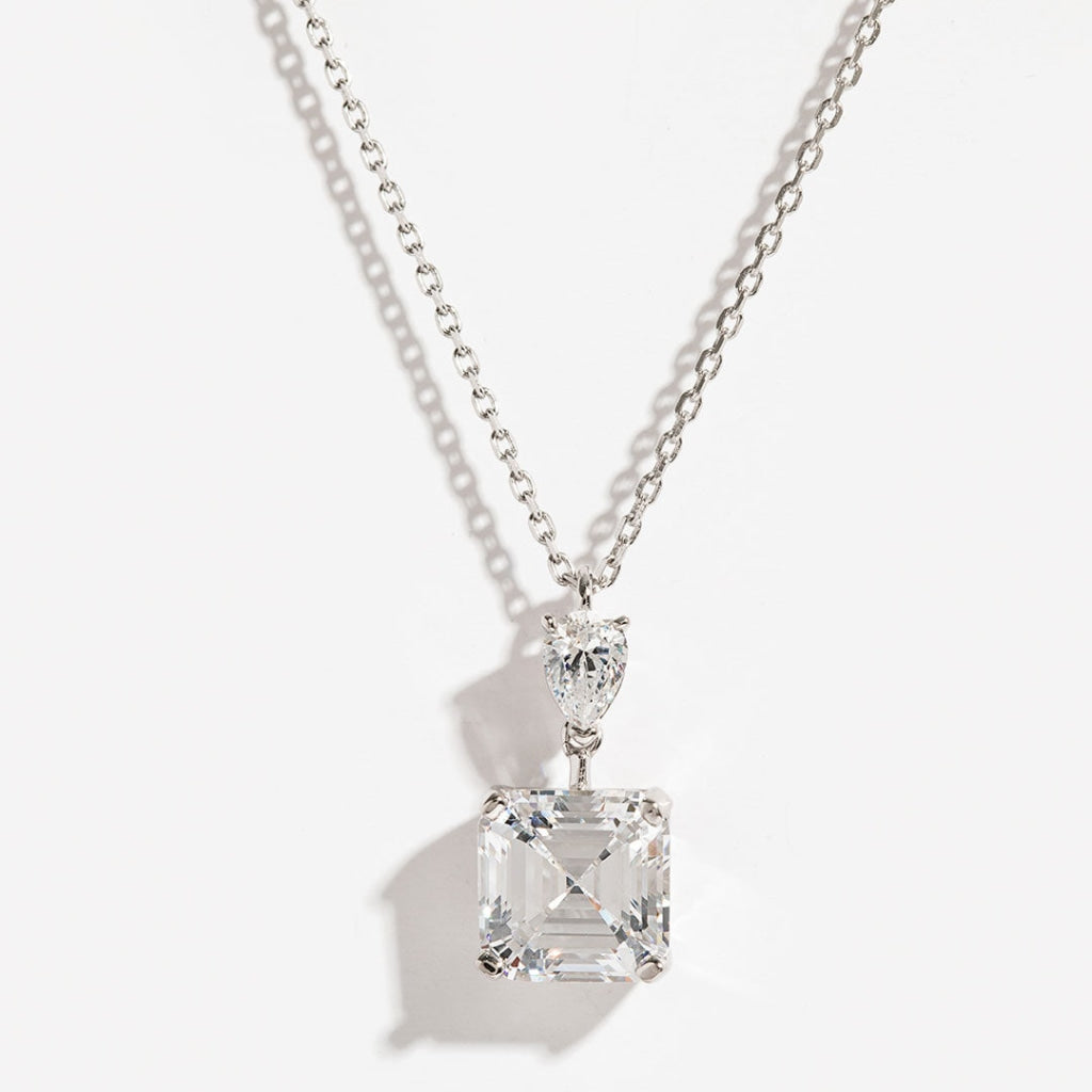 Asscher Cut Necklace | Sterling Silver - Necklace