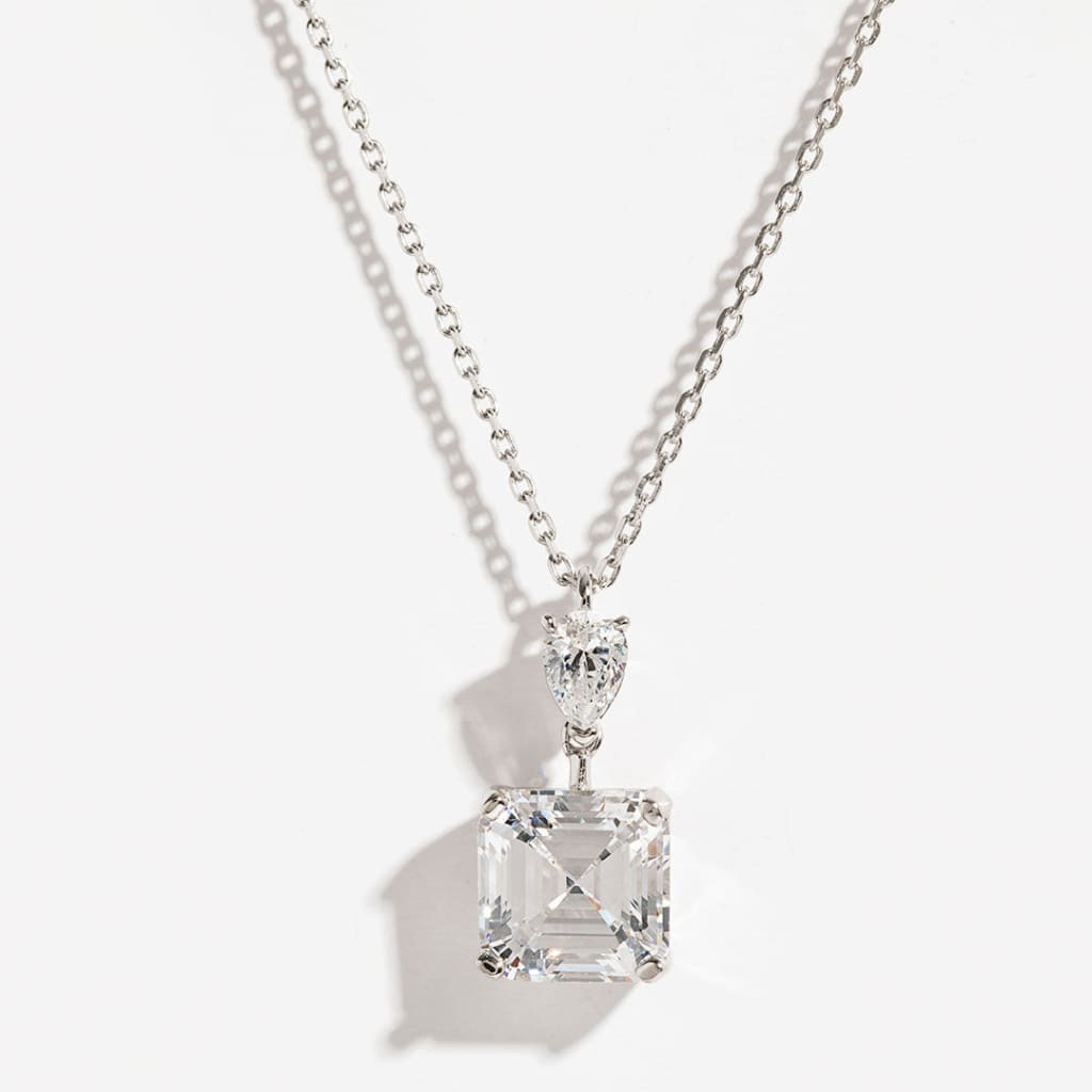 Asscher Cut Necklace | Sterling Silver