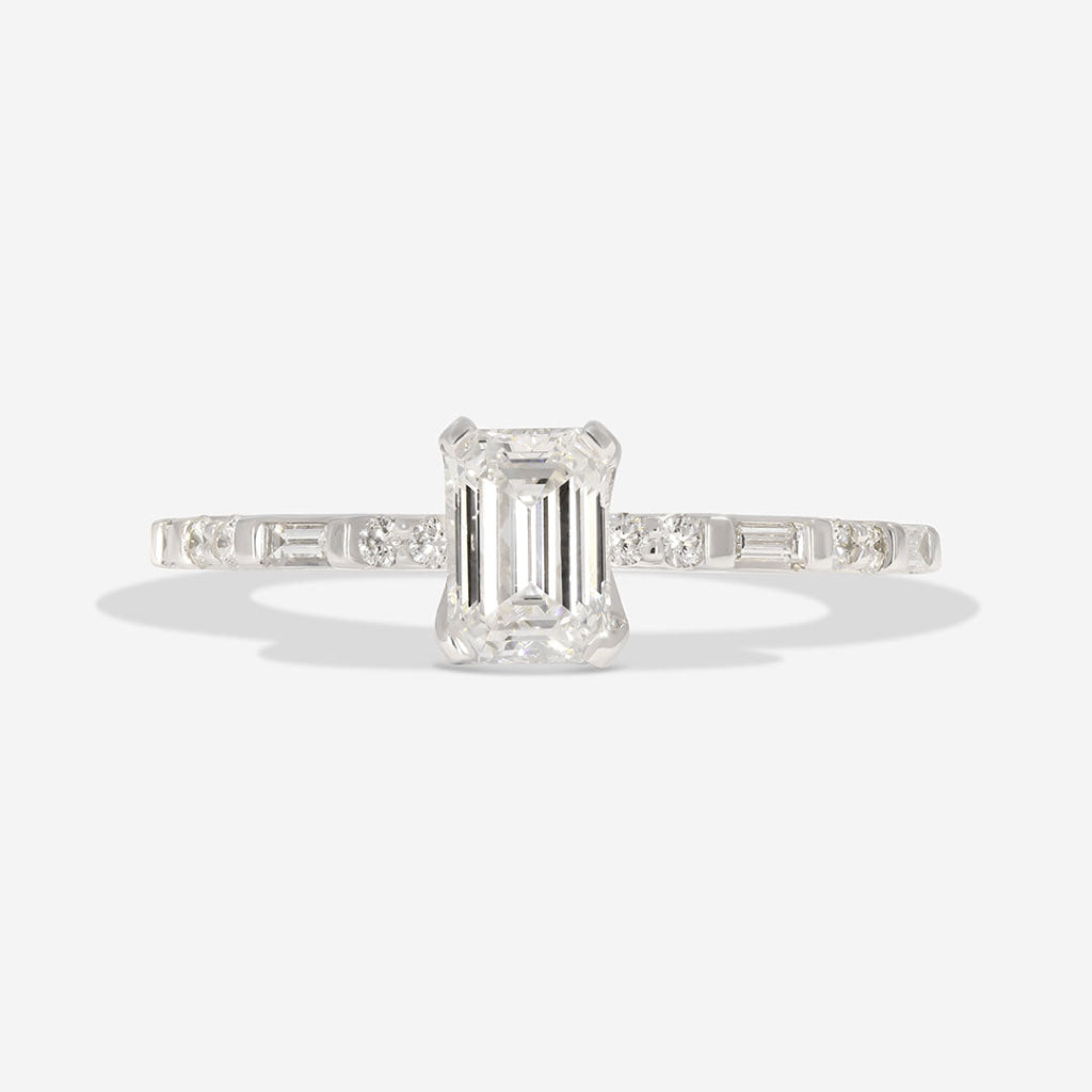 ASTORIA | Emerald Cut Diamond Engagement Ring in Platinum