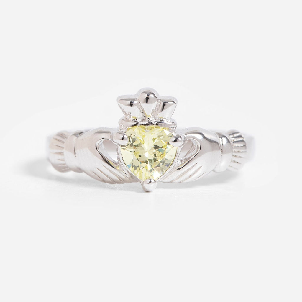 August Birthstone Claddagh Ring | Sterling Silver - Rings