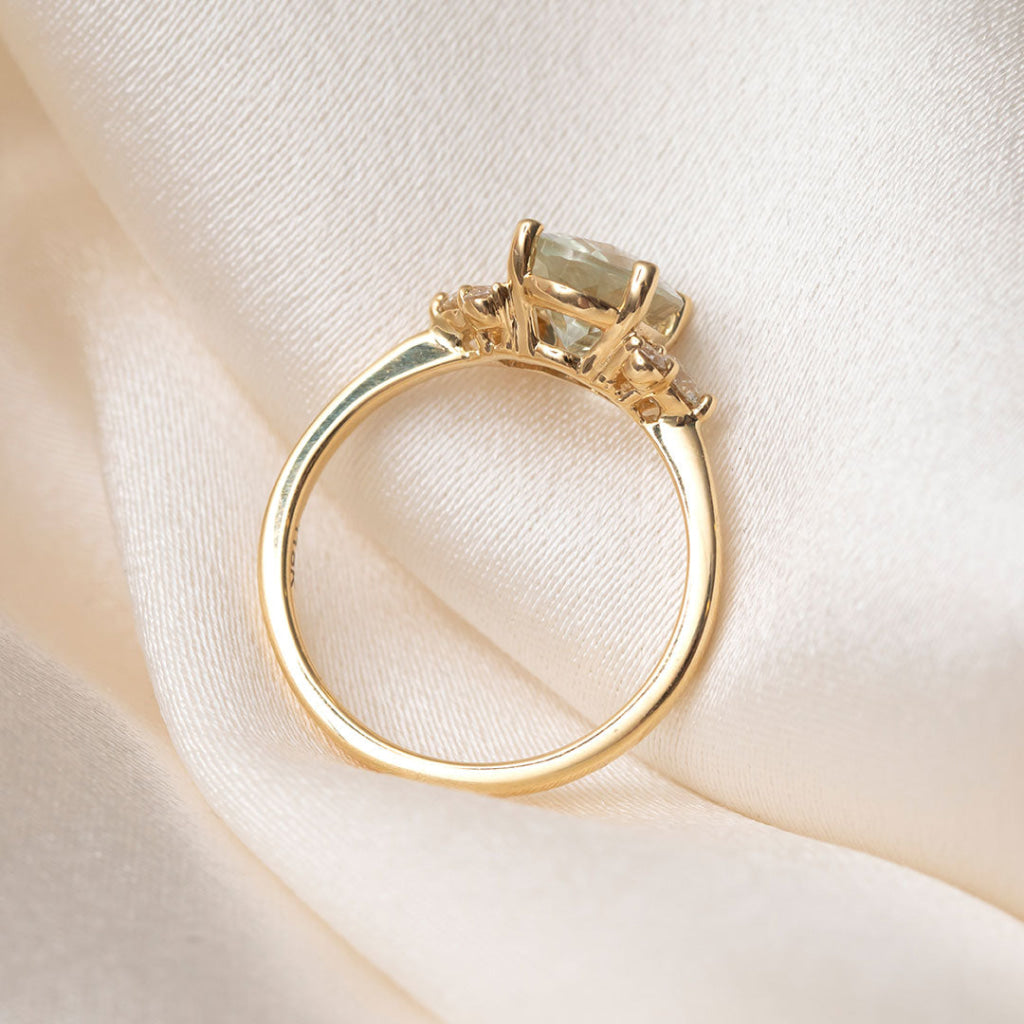 AURA| Green Sapphire Diamond Ring in 18ct Gold - Rings