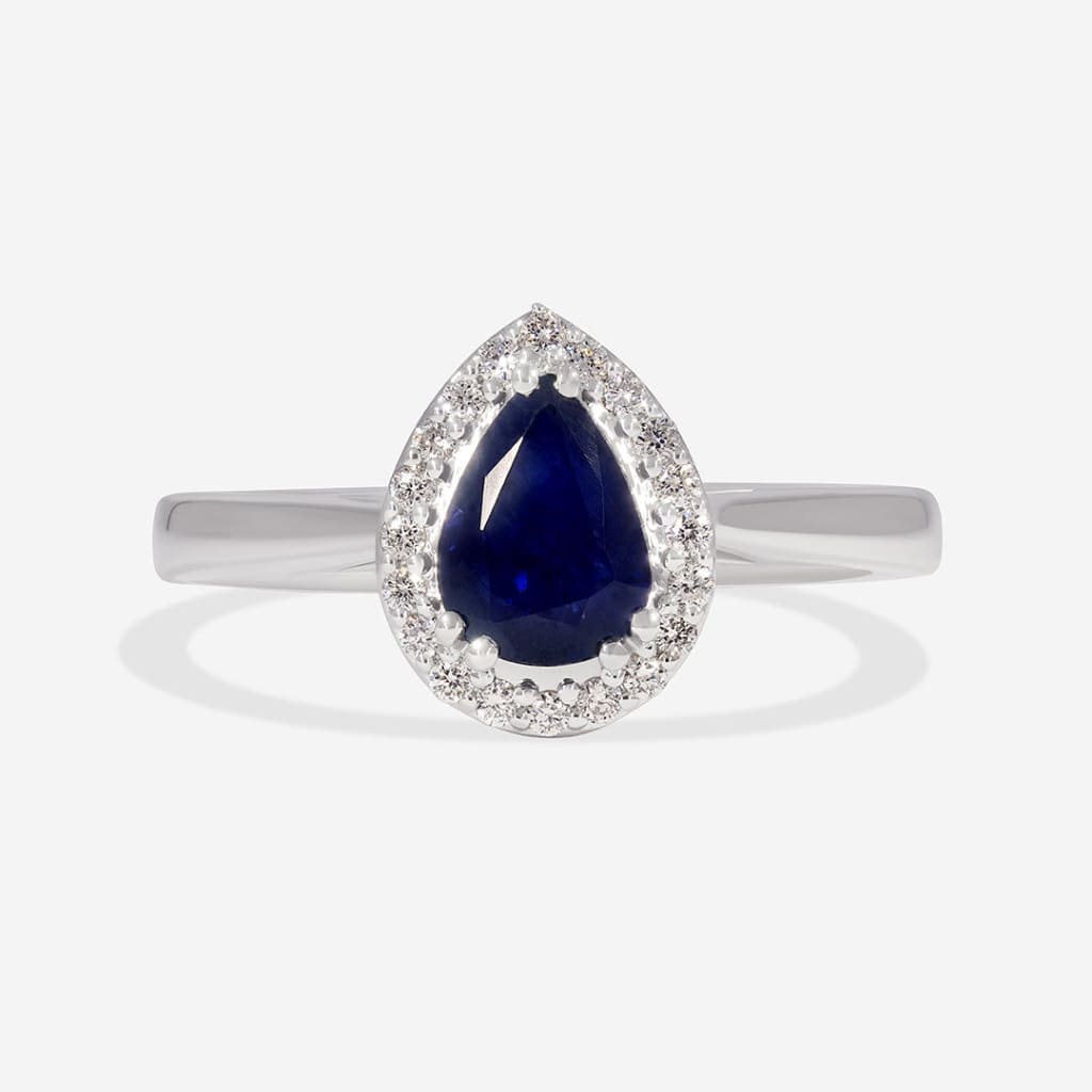 AURELIA | Sapphire Diamond Ring Set in Platinum - Rings