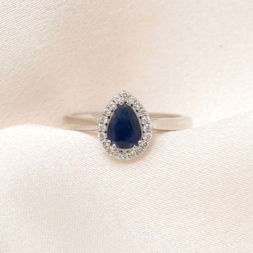 AURELIA | Sapphire Diamond Ring Set in Platinum - Rings